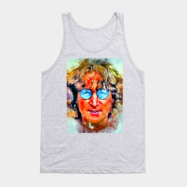 Watercolor Lennon Tank Top by danieljanda